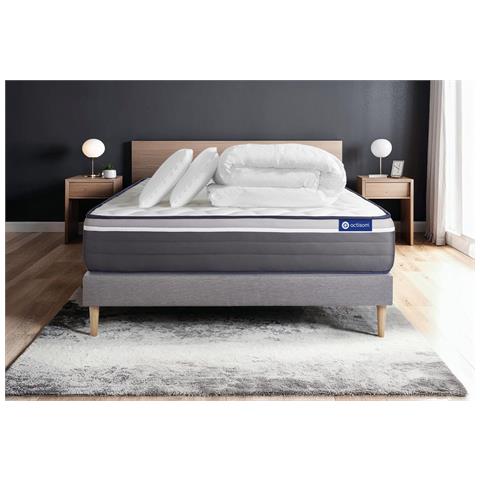 Pacchetto Letto Completo - Materasso 200x200cm + Box Spring Con Doghe (kit) + 2 Cuscini + Piumino - Actiflex Plus - Foto 1