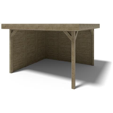 Gazebo Da Giardino In Legno Pergola 4.04x4.04 M Con Pannell - Impregnata - Foto 1