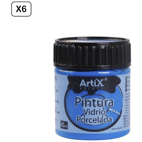 Pack Da 6 Uds. Pittura Ceramica E Vetro 45 Ml Colore Blu - Foto 1