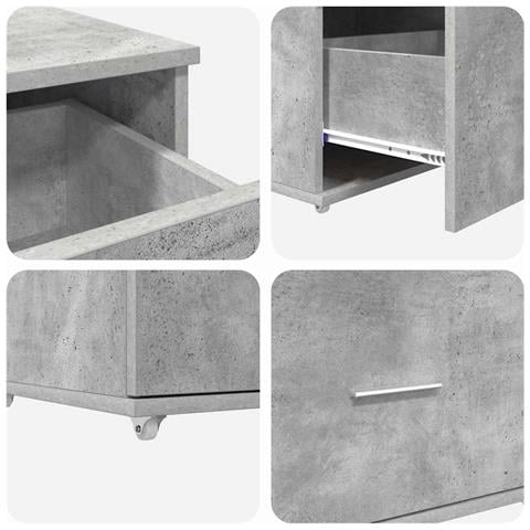 Scrivania con cassetto Grigio cemento 131.5 x 50 x 106.5 cm - Foto 9