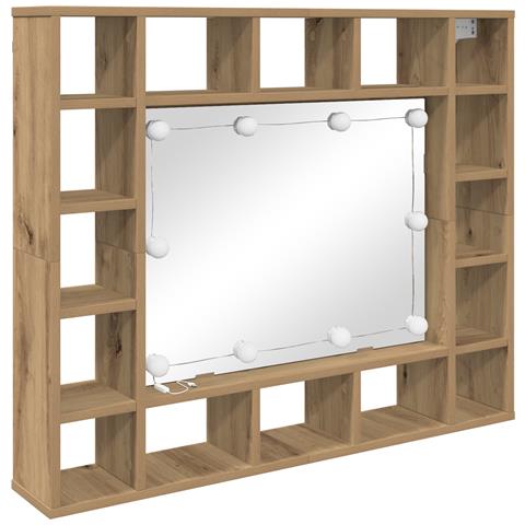 Mobiletto per specchio rovere artigianale 91 x 15 x 76.5 cm - Foto 1