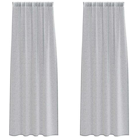 Tende con tende 2 pcs Grigio scuro Poliestere - Foto 1
