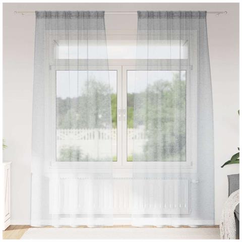 Tende con tende 2 pcs Grigio scuro Poliestere - Foto 2