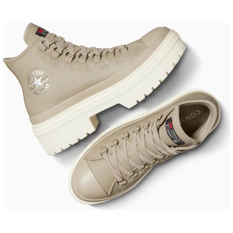 Chuck Taylor All Star Lugged Heel Platform Waterproof Leather A12981c, Donne, Beige, 39 - Foto 7