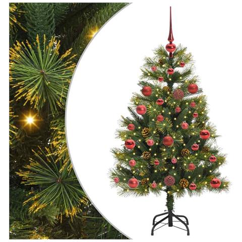 Albero di Natale artificiale pieghevole con coni Verde 120 cm - Foto 1