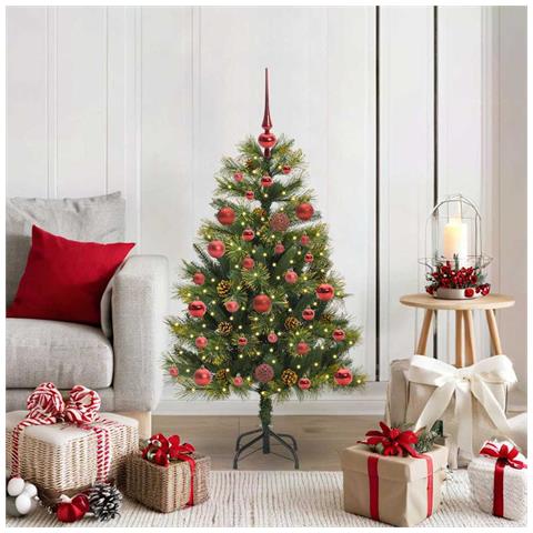 Albero di Natale artificiale pieghevole con coni Verde 120 cm - Foto 2