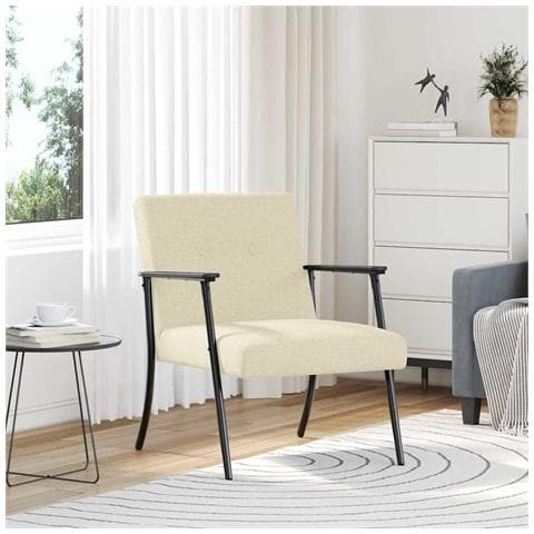 poltrona Crema 59 x 75 x 78 cm Tessuto - Foto 2