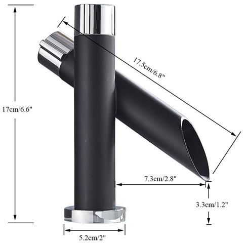 Rubinetto per lavabo da bagno, Blackswan, Cascada tipo M28, modello nero opaco, misura 17 cm - Foto 4