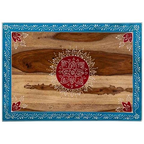 Tavolino In Legno Dipinto A Mano Marrone 48x33x46h - Foto 7