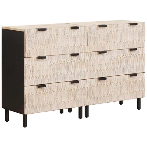 Credenza 2 pcs Finitura Bianco Lavato 60 x 33 x 75 cm - Foto 1
