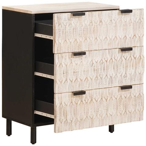 Credenza 2 pcs Finitura Bianco Lavato 60 x 33 x 75 cm - Foto 2