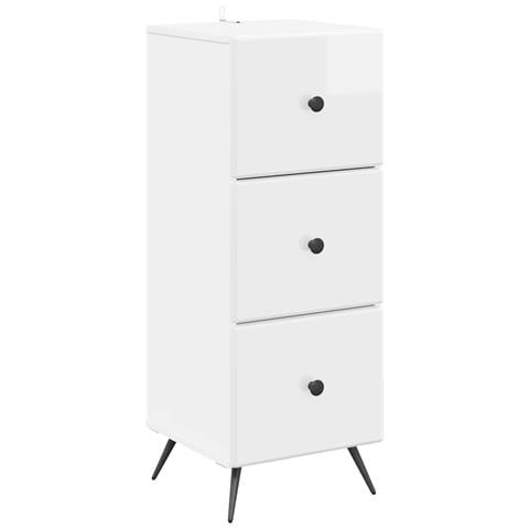 Mobile con Cassetti Bianco Lucido 33 x 34,5 x 90 cm - Foto 1