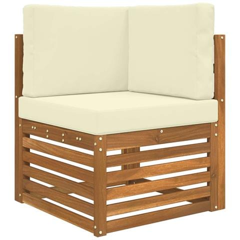 Set divano sezionale con cuscino 5 pcs Naturale e Crema - Foto 2