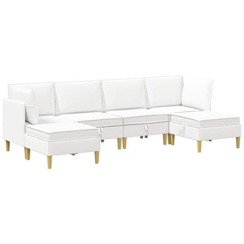 Set di divani modulari con spazio di archiviazione 6 pcs Bianco - Foto 1