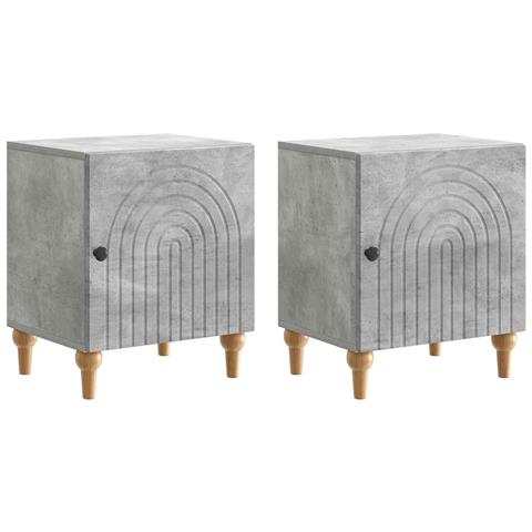Armadio da Notte 2 pcs Grigio Cemento 43 x 34,5 x 50 cm - Foto 1
