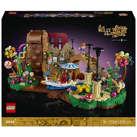 Ideas 21360 Willy Wonka e la Fabbrica di Cioccolato, Costruzioni per Adulti con Barca e 9 Minifigure, Regalo Creativo - Foto 1