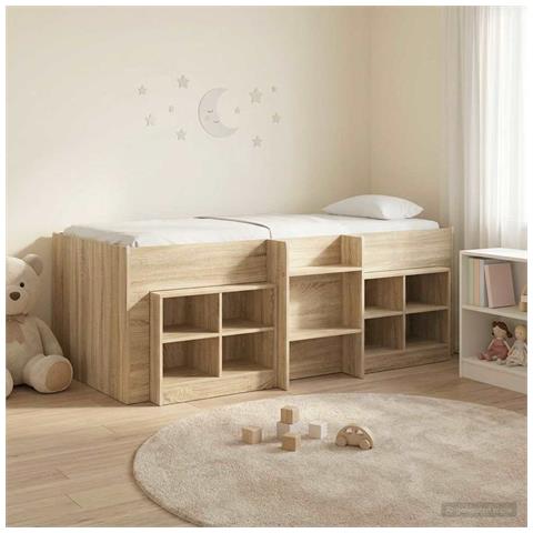 Struttura Letto Loft con Mobile 3 pz Rovere Sonoma - Foto 2