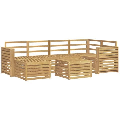Set di divani da esterno 7 pcs Bianco Poliestere - Foto 1