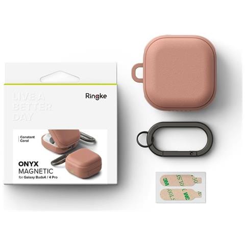 Custodia Per Auricolari Samsung Galaxy Buds 4 / Buds 4 Pro, Colore Corallo Ringke Onyx Magnetic - Foto 6