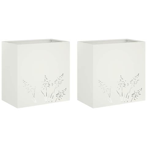 Vaso da giardino 2 pz Bianco 50 x 30 x 49 cm - Foto 1