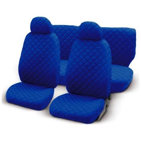 Coprisedili per Auto Trapuntato Made in Italy Fodera Universale Blu Royal - Foto 2