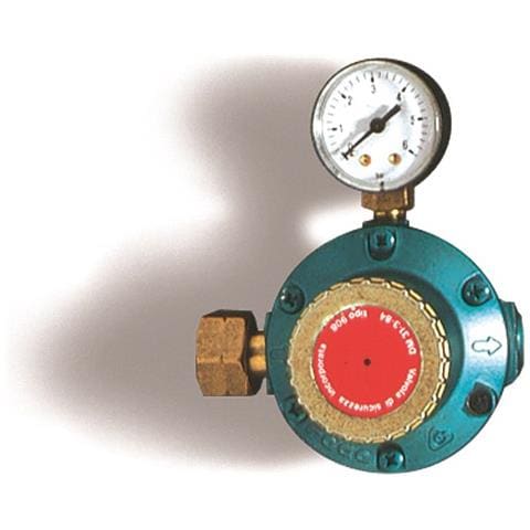Regolatore Alta Pressione Gas 40 Kg / h, Riduttore Alta Pressione 40 Kg / h Entrata F 20 X 1/14 Sinistro Uscita F 3/8'' - Foto 1