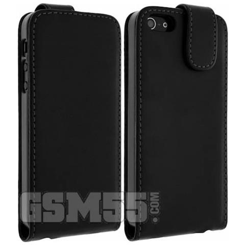 Custodia Flip Verticale In Similpelle Per Apple Iphone Se, 5 E 5s - Nera - Foto 2