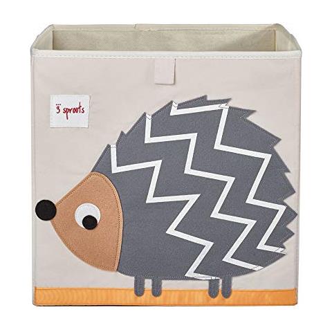3 Germogli 107-002-010 Storage Box Cubo Contenitore, 33 X 33 X 33 Cm, Multi-color (hedgedog)  - Foto 1