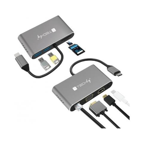 Docking Station USB-C™ SuperSpeed Multiporta USB HDMI VGA RJ45 MicroSD - Foto 2