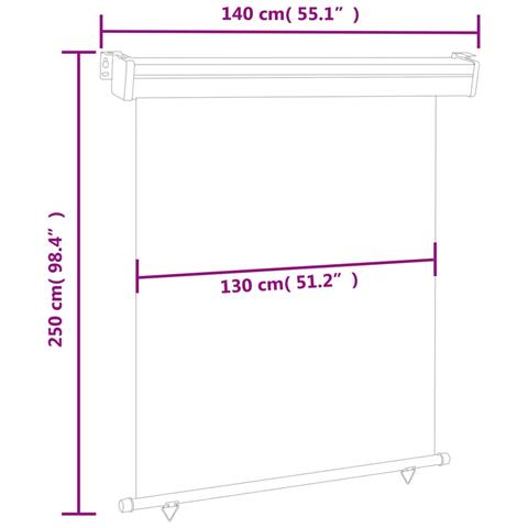 Tendalino Laterale per Balcone 145x250 cm Grigio - Foto 10