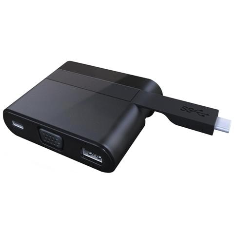 USB 3.0 Type-C to VGA + USB Mini Dock, Cavo, USB 3.1 (3.1 Gen 2) Type-C, Nero - Foto 2