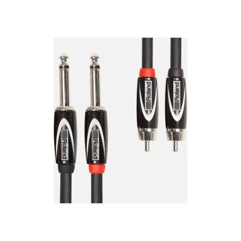 RCC-3-2R28 1m 2 x 6.35mm TS 2 x RCA Nero cavo audio - Foto 2