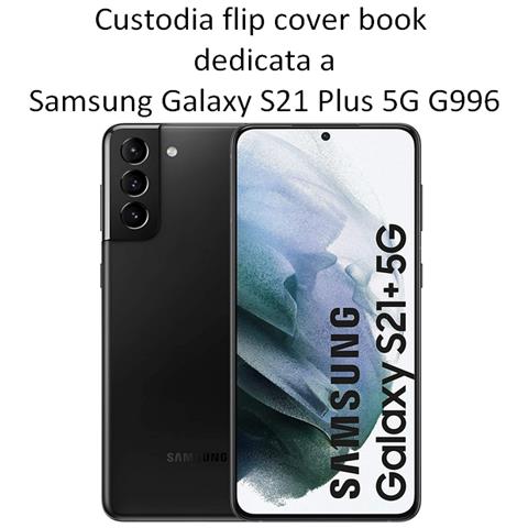 Maxy Custodia Book Orizzontale Silicone Case Per Samsung Galaxy S21+ 5g G996 Black-pink - Foto 2