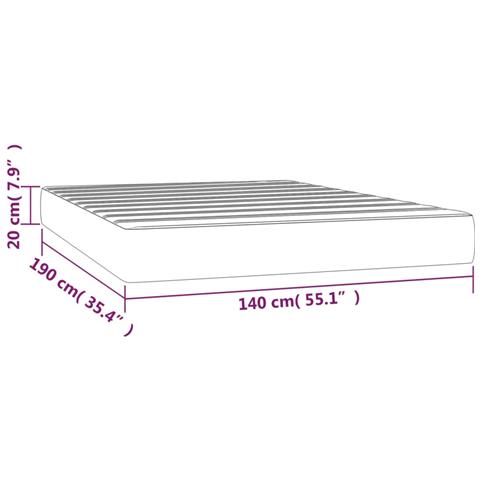 Materasso A Molle Marrone Scuro 140x190x20 Cm In Tessuto - Foto 6