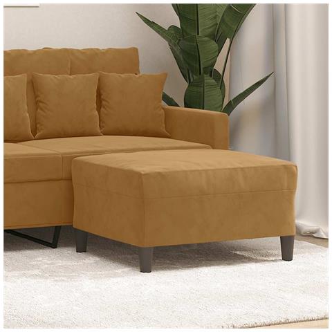 Poggiapiedi Marrone 70x55x41 Cm In Velluto - Foto 2