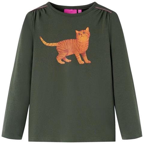 Maglietta Da Bambina A Maniche Lunghe Khaki 92 - Foto 1