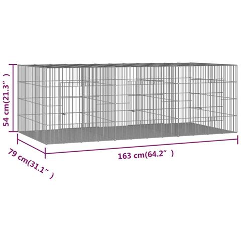 Conigliera Con 3 Pannelli 163x79x54 Cm Ferro Zincato - Foto 6