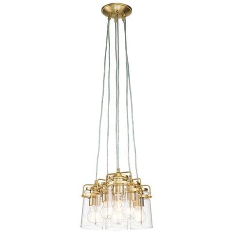 Lampadario Contemporaneo Brinley Acciaio Ottone Spazzolato 6 Luci E27 - Foto 1