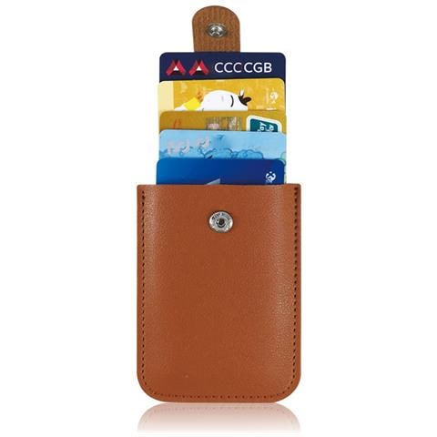 Porta Carte, Mini Portafoglio 5 Scomparti Per Carte Brown - Foto 2