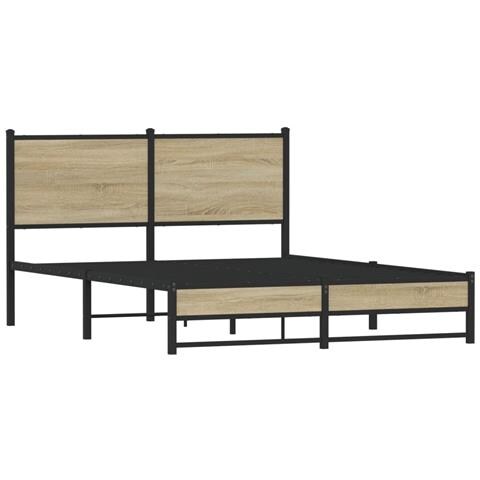 Giroletto Con Testiera In Metallo Rovere Sonoma 137x190 Cm - Foto 3