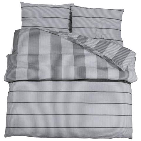 Set Copripiumino Grigio 260x220 Cm In Cotone - Foto 2