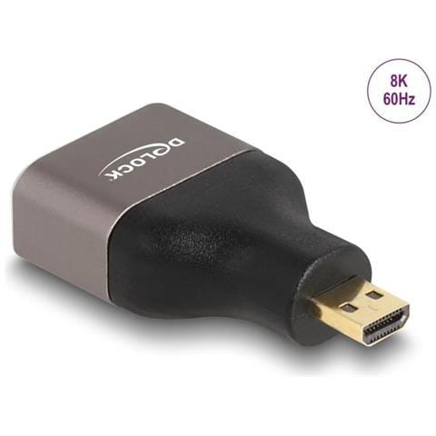 Adattatore Hdmi Micro-d Maschio A A Femmina 8k 60 Hz Grigio Metallo - Foto 1