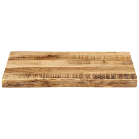 Piano Tavolo Bordi Vivi 70x40x3,8cm Legno Massello Mango Grezzo - Foto 3