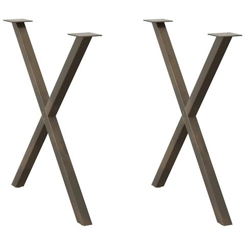 Gambe Tavolo Pranzo A X 2 Pz Naturale 70x(72-73) Cm Acciaio - Foto 1