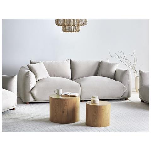 Divano 3 Posti Luvos Velluto Tortora - Foto 1