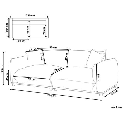 Divano 3 Posti Luvos Velluto Tortora - Foto 7