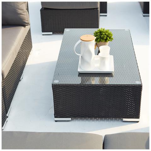 Salento Salotto Da Giardino Modulare 6 Posti In Resina Grigia E Beige - Foto 8