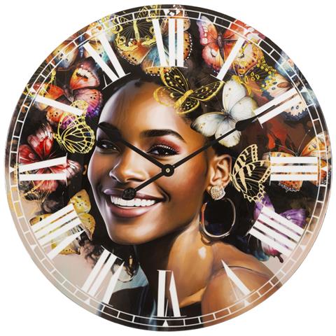 Orologio Da Parete Africa 3 - Multicolore - Mdf - 60x4,5x60 Cm - Foto 1