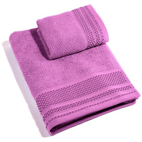 Asciugamano Con Ospite Spugnissima Gim In Cotone Colore Rosa Misura Cm 40x5560x100 - Foto 2