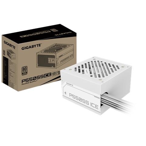 GIGABYTE P550SS ICE Alimentatore - PCIe 5.0, 80 PLUS Silver, Ventola da 120 mm, Compatibile con ATX 3.0, Spina EU, 550 W, 155-240 V, 50/60 Hz, 6.3 A, Attivo, 100 W - Foto 1